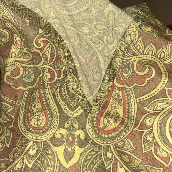 Y2K Garage Green Paisley Long Sleeve Mesh Top - Picture 5 of 6